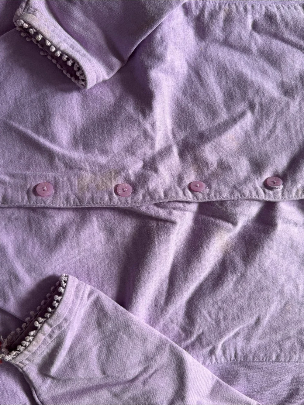 Gymboree Lavender Button-Front Girls' Floral Trim Shirt
